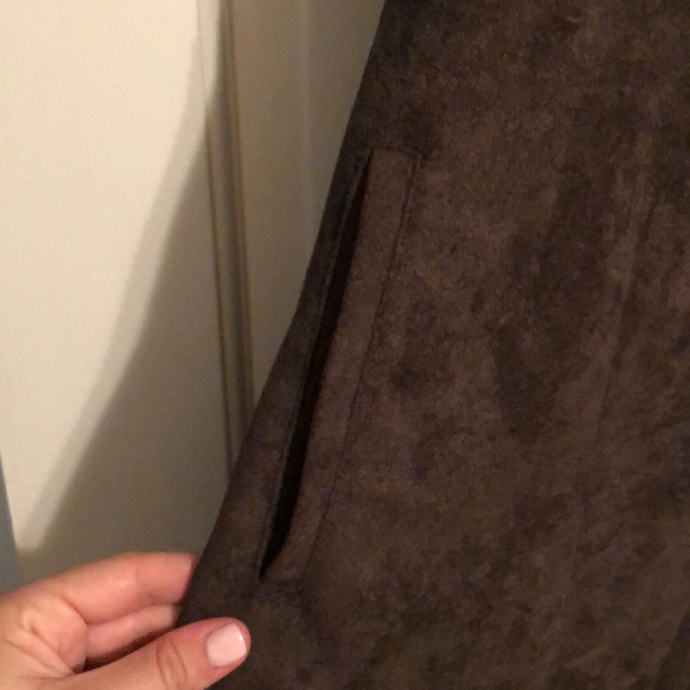 Lush Faux Suede Mini Pocket Dress - Picture 3 of 4